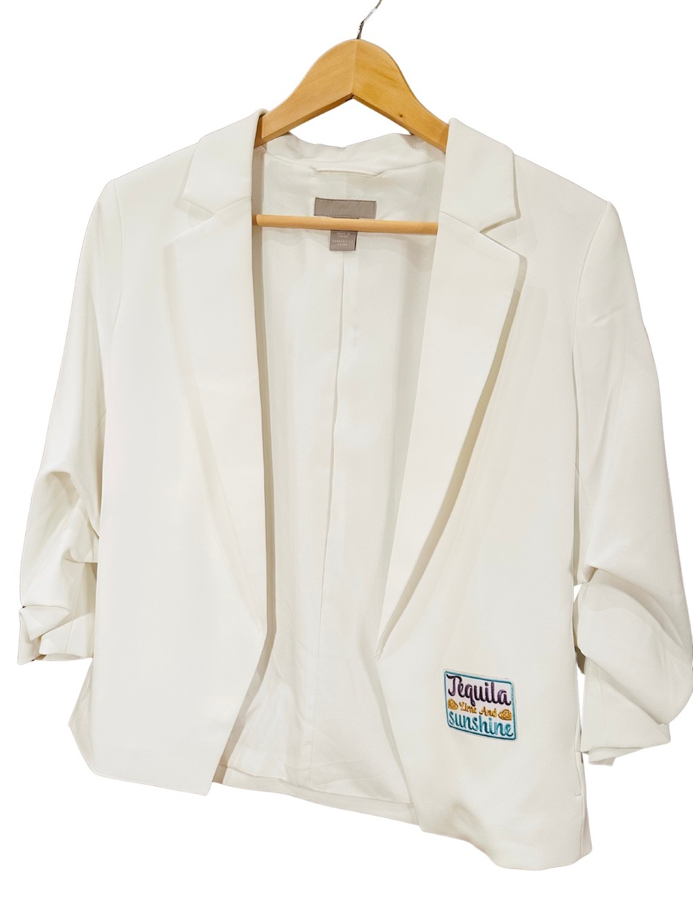 H&M XS White Blazer Spicy Tequila Queen Lake Weekend